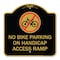 Signmission No Bike Parking on Handicap Access Ramp, Black & Gold Aluminum Sign, 18" x 18", BG-1818-23855 A-DES-BG-1818-23855 - alternate 1